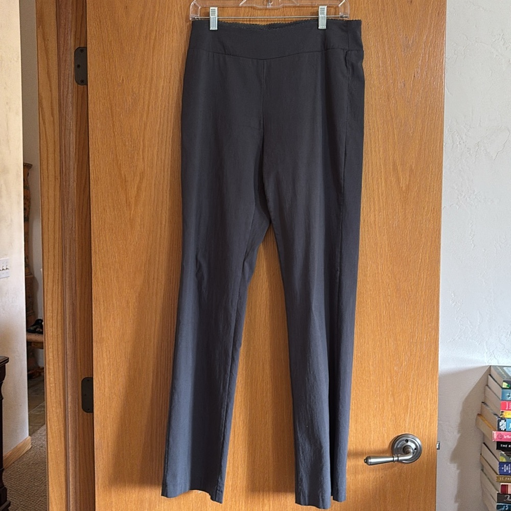 Euro Gray Pull-On High Waist Pants